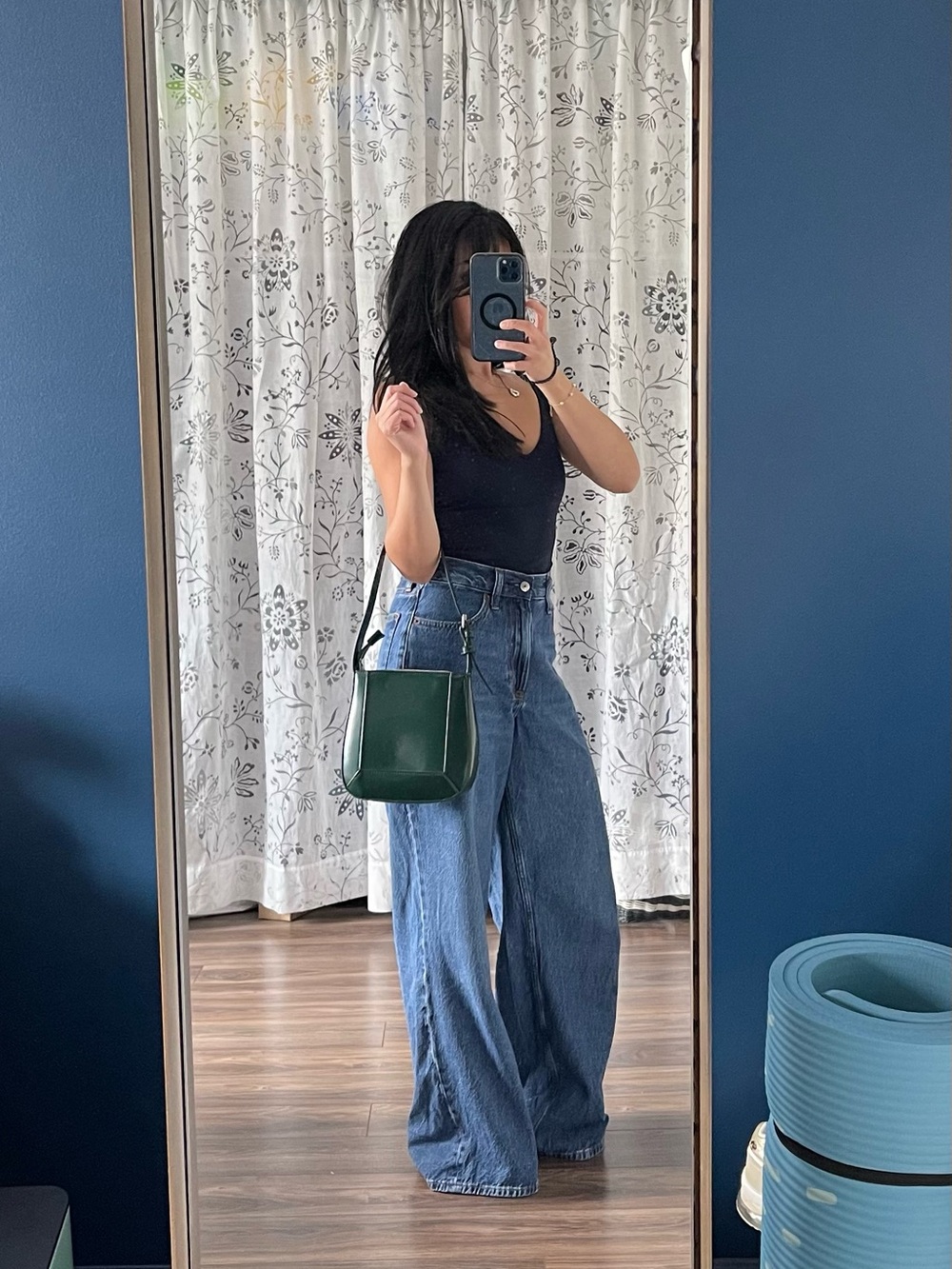 Zara - Green Faux Leather Shoulder Bag - Women